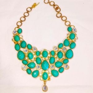 Amrita Singh turquoise and crystal bib necklace